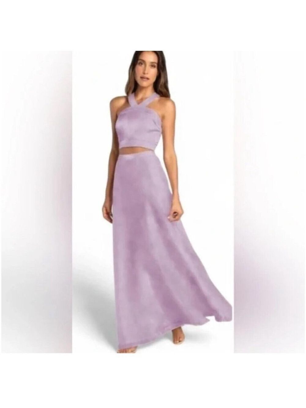 Women's Lulus Lavender Two-Piece Maxi Skirt Set S